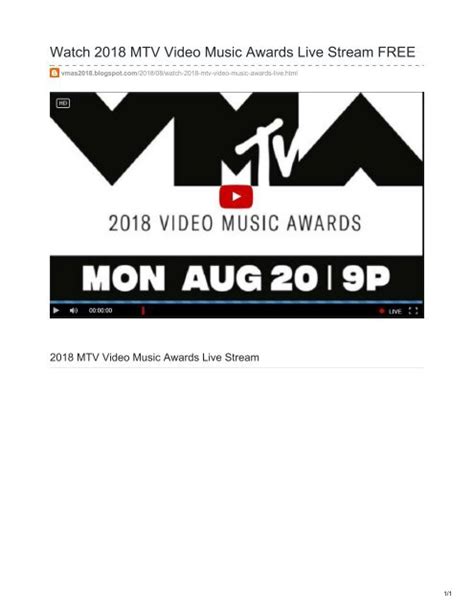 Watch 2018 VMA's: Live Stream The MTV Video Music Awards